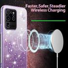 For Samsung Galaxy S20 Ultra Gradient Glitter Flower All-inclusive Phone Case(Purple) - 3
