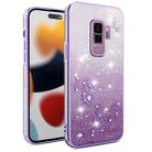 For Samsung Galaxy S9+ Gradient Glitter Flower All-inclusive Phone Case(Purple) - 1