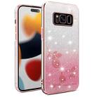 For Samsung Galaxy S8 Gradient Glitter Flower All-inclusive Phone Case(Pink) - 1