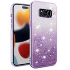 For Samsung Galaxy S8+ Gradient Glitter Flower All-inclusive Phone Case(Purple) - 1