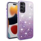 For Samsung Galaxy A13 5G Gradient Glitter Flower All-inclusive Phone Case(Purple) - 1