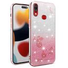 For Samsung Galaxy A10s Gradient Glitter Flower All-inclusive Phone Case(Pink) - 1
