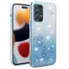 ForSamsung Galaxy A52 5G Gradient Glitter Flower All-inclusive Phone Case(Blue) - 1