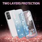 For Samsung Galaxy A35 Gradient Glitter Flower All-inclusive Phone Case(Blue) - 2