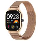 For Redmi Watch 5 Metal Frame Watch Case Integrated Milan Magnetic Steel Mesh Watch Band(Rose Gold) - 1