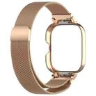 For Redmi Watch 5 Metal Frame Watch Case Integrated Milan Magnetic Steel Mesh Watch Band(Rose Gold) - 3