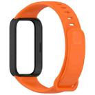 For Redmi Band 3 / Xiaomi Smart Band 9 Active Soft Silicone Integrated Watch Band(Black+ Orange) - 3