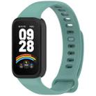 For Redmi Band 3 / Xiaomi Smart Band 9 Active Soft Silicone Integrated Watch Band(Black +Green) - 1