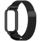 For Xiaomi Smart Band 9 Active / Redmi Band 3 Metal Frame Watch Case Integrated Milan Magnetic Watch Band(Black) - 3