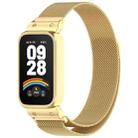 For Xiaomi Smart Band 9 Active Metal Frame Watch Case Integrated Milan Magnetic Steel Mesh Watch Band(Gold) - 1