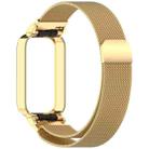 For Xiaomi Smart Band 9 Active Metal Frame Watch Case Integrated Milan Magnetic Steel Mesh Watch Band(Gold) - 3