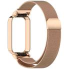 For Xiaomi Smart Band 9 Active Metal Frame Watch Case Integrated Milan Magnetic Steel Mesh Watch Band(Rose Gold) - 3