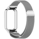 For Xiaomi Smart Band 9 Active Metal Frame Watch Case Integrated Milan Magnetic Steel Mesh Watch Band(Silver) - 3