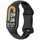 For Xiaomi Smart Band 9 Splayed Tail Reverse Buckle Silicone Watch Band(Black) - 1