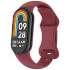 For Xiaomi Smart Band 9 Splayed Tail Reverse Buckle Silicone Watch Band(Wine Red) - 1