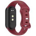 For Xiaomi Smart Band 9 Splayed Tail Reverse Buckle Silicone Watch Band(Wine Red) - 2