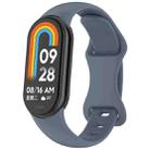 For Xiaomi Smart Band 9 Splayed Tail Reverse Buckle Silicone Watch Band(Blue Gray) - 1