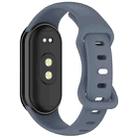 For Xiaomi Smart Band 9 Splayed Tail Reverse Buckle Silicone Watch Band(Blue Gray) - 2