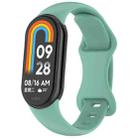 For Xiaomi Smart Band 9 Splayed Tail Reverse Buckle Silicone Watch Band(Pine Green) - 1