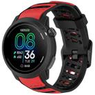 For COROS PACE Pro S Shape Dual Color Quick Release Silicone Watch Band(Black Red) - 1