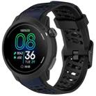 For COROS PACE Pro S Shape Dual Color Quick Release Silicone Watch Band(Black Blue) - 1