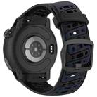 For COROS PACE Pro S Shape Dual Color Quick Release Silicone Watch Band(Black Blue) - 2