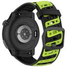 For COROS PACE Pro S Shape Dual Color Quick Release Silicone Watch Band(Black Green) - 2