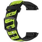 For COROS PACE Pro S Shape Dual Color Quick Release Silicone Watch Band(Black Green) - 3