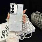 For Samsung Galaxy S24 FE 5G Little Fresh Bow Neck Chain TPU Phone Case(White) - 1