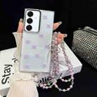 For Samsung Galaxy A35 Little Fresh Bow Neck Chain TPU Phone Case(Purple) - 1