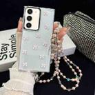 For Samsung Galaxy S23+ 5G Little Fresh Bow Neck Chain TPU Phone Case(Pink) - 1
