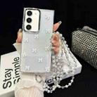 For Samsung Galaxy S23+ 5G Little Fresh Bow Neck Chain TPU Phone Case(White) - 1