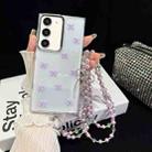 For Samsung Galaxy S23 5G Little Fresh Bow Neck Chain TPU Phone Case(Purple) - 1