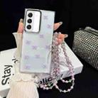 For Samsung Galaxy S22+ 5G Little Fresh Bow Neck Chain TPU Phone Case(Purple) - 1