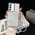 For Samsung Galaxy S22 5G Little Fresh Bow Neck Chain TPU Phone Case(White) - 1