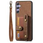 For Samsung Galaxy S25 Ultra 5G Retro Cross Wristband Wallet Leather Back Phone Case(Brown) - 2