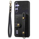For Samsung Galaxy S25 Ultra 5G Retro Cross Wristband Wallet Leather Back Phone Case(Black) - 2