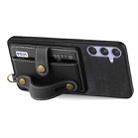 For Samsung Galaxy S25 Ultra 5G Retro Cross Wristband Wallet Leather Back Phone Case(Black) - 3