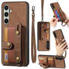 For Samsung Galaxy A56 5G Retro Cross Wristband Wallet Leather Back Phone Case(Brown) - 1