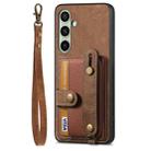 For Samsung Galaxy A56 5G Retro Cross Wristband Wallet Leather Back Phone Case(Brown) - 2