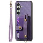 For Samsung Galaxy A56 5G Retro Cross Wristband Wallet Leather Back Phone Case(Purple) - 2