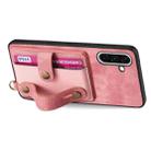 For Samsung Galaxy A36 Retro Cross Wristband Wallet Leather Back Phone Case(Pink) - 3