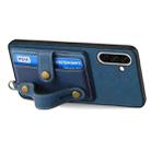For Samsung Galaxy A36 Retro Cross Wristband Wallet Leather Back Phone Case(Blue) - 3