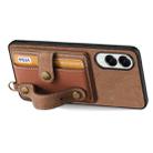 For Samsung Galaxy S25 Edge 5G Retro Cross Wristband Wallet Leather Back Phone Case(Brown) - 3
