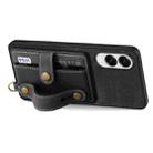 For Samsung Galaxy S25 Edge 5G Retro Cross Wristband Wallet Leather Back Phone Case(Black) - 3