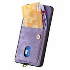 For Samsung Galaxy S25 5G Retro Card Wallet Fold Leather Phone Case with Strap(Purple) - 3