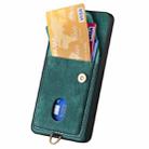 For Samsung Galaxy S25+ 5G Retro Card Wallet Fold Leather Phone Case with Strap(Green) - 3