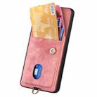 For Samsung Galaxy S25+ 5G Retro Card Wallet Fold Leather Phone Case with Strap(Pink) - 3