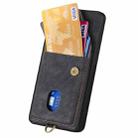 For Samsung Galaxy S25 Ultra 5G Retro Card Wallet Fold Leather Phone Case with Strap(Black) - 3