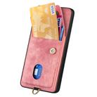 For Samsung Galaxy A36 Retro Card Wallet Fold Leather Phone Case with Strap(Pink) - 3